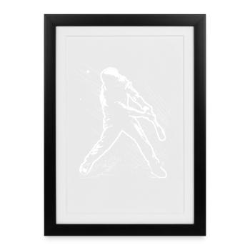 Baseball player - Framed poster (27 × 37 cm) - black - Front