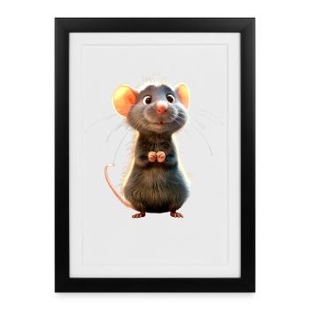 Rat, Cute Mouse, Rodents, Dwarf Mouse, Small Rats - Framed poster (27 × 37 cm) - black - Front