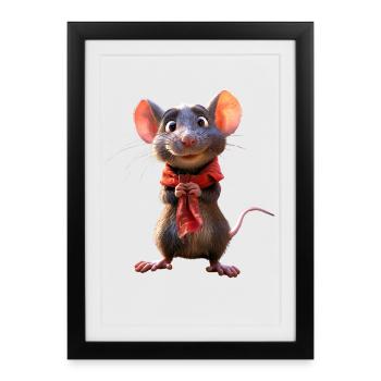 Rat, Cute Mouse, Rodents, Dwarf Mouse, Small Rats - Framed poster (27 × 37 cm) - black - Front