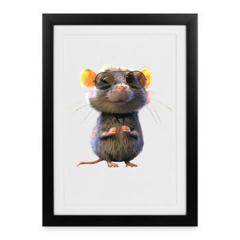 Rat, Cute Mouse, Rodents, Dwarf Mouse, Small Rats - Framed poster (27 × 37 cm) - black - Front