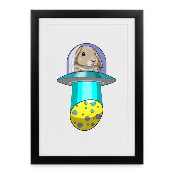 Vaisseau spatial de Pâques Bunny - Affiche encadrée (27 × 37 cm) - noir - Devant