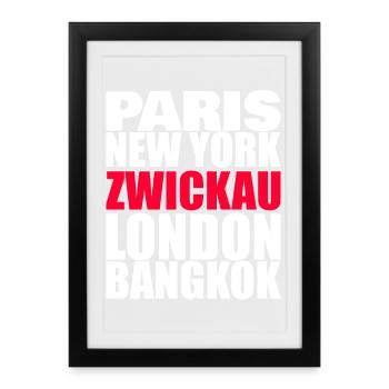 Zwickau City - Framed poster (27 × 37 cm) - black - Front