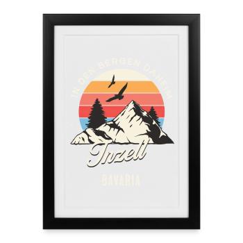 Inzell In den Bergen daheim - Gerahmtes Poster (27 × 37 cm) - Schwarz - Vorne