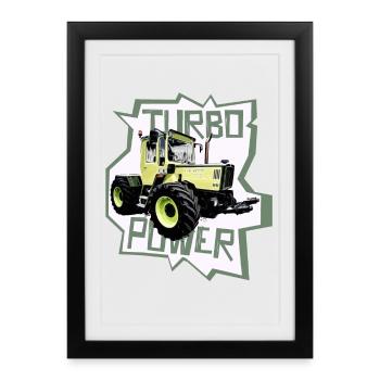Tracteur MB trac turbo power - Affiche encadrée (27 × 37 cm) - noir - Devant
