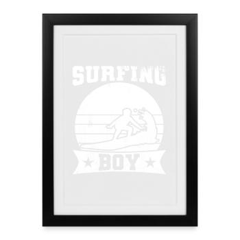 Surf Boy - Framed poster (27 × 37 cm) - black - Front