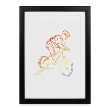Look vintage de vététiste - Affiche encadrée (27 × 37 cm) - noir - Devant