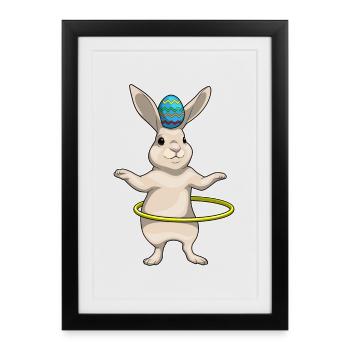 Bunny Easter Fitness - Affiche encadrée (27 × 37 cm) - noir - Devant