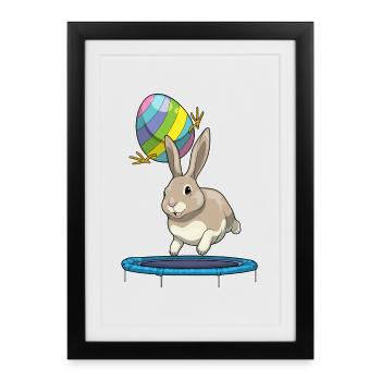 Bunny Easter Fitness - Affiche encadrée (27 × 37 cm) - noir - Devant