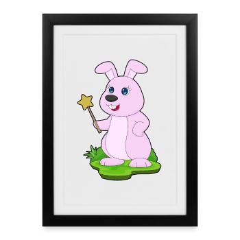 Bunny Wizard Wand - Framed poster (27 × 37 cm) - black - Front