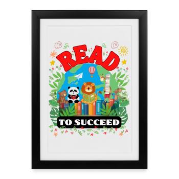 Read to Succeed - Kids Teachers Gift Idea - Framed poster (27 × 37 cm) - black - Front