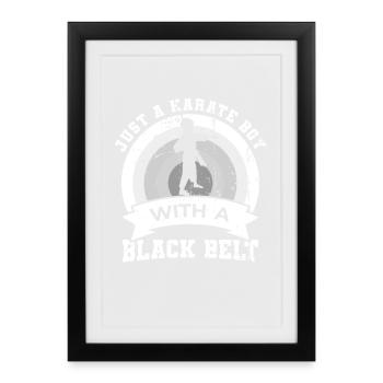 Garçon de karaté - Affiche encadrée (27 × 37 cm) - noir - Devant