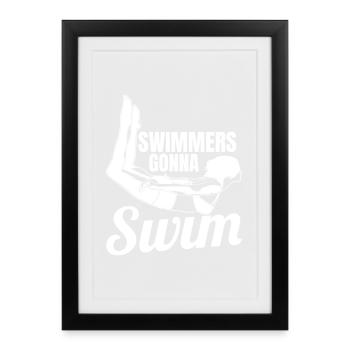 Female swim team - Framed poster (27 × 37 cm) - black - Front