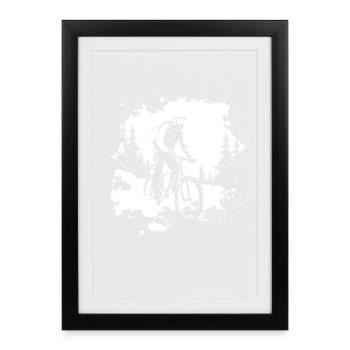 Graphismes de vélo de montagne - Affiche encadrée (27 × 37 cm) - noir - Devant