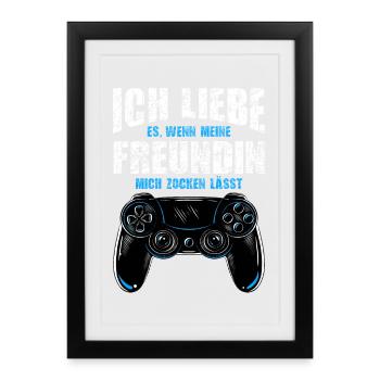 I love it when my girlfriend plays me - Framed poster (27 × 37 cm) - black - Front