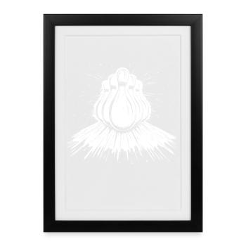 Bowling Drawing - Framed poster (27 × 37 cm) - black - Front