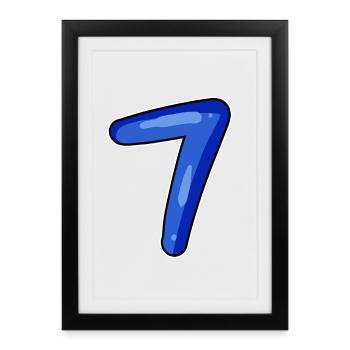 7 blue - Framed poster (27 × 37 cm) - black - Front