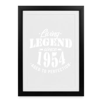 Légende de l’anniversaire 1954 Perfection - Affiche encadrée (27 × 37 cm) - noir - Devant