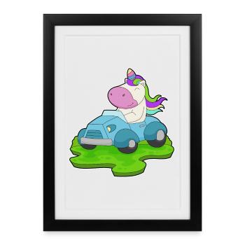 Unicorn Car - Framed poster (27 × 37 cm) - black - Front