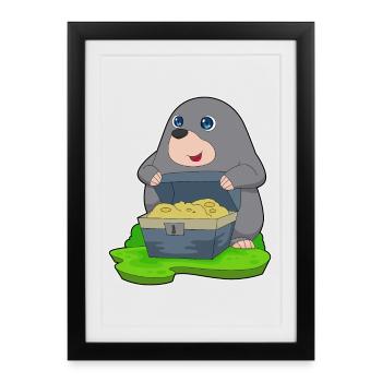 Mole Treasure Chest Gold - Framed poster (27 × 37 cm) - black - Front