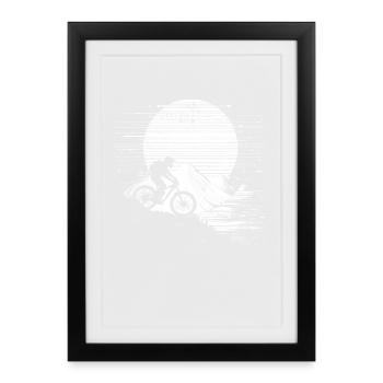 Mountain Biker Sketch - Framed poster (27 × 37 cm) - black - Front