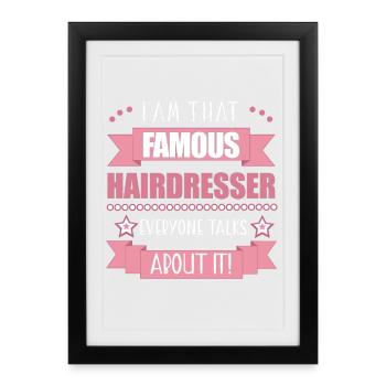 Coiffeur Profession Femme Cadeau - Affiche encadrée (27 × 37 cm) - noir - Devant