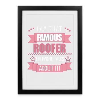 Couvreur Profession Femme Cadeau - Affiche encadrée (27 × 37 cm) - noir - Devant