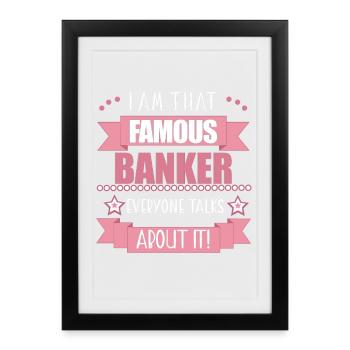 Banker Profession Ladies Gift - Framed poster (27 × 37 cm) - black - Front