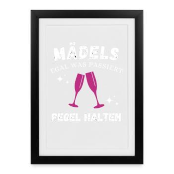 Girls' Level Hold – Bachelor Party Party Gift - Framed poster (27 × 37 cm) - black - Front