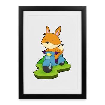 Trottinette Fuchs - Affiche encadrée (27 × 37 cm) - noir - Devant
