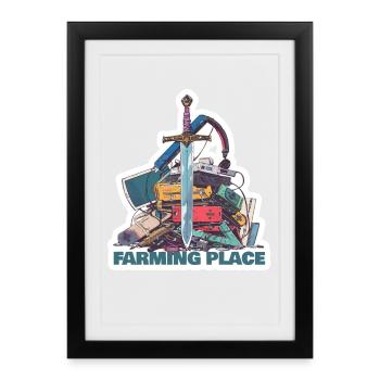 Farming Place Niveau Légendaire de Joueur - Affiche encadrée (27 × 37 cm) - noir - Devant