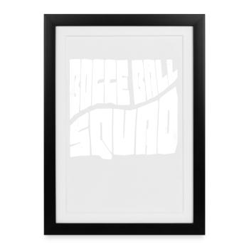 Tenue d’équipe de boules de pétanque avec Jack Bocci jeu de pétanque - Affiche encadrée (27 × 37 cm) - noir - Devant
