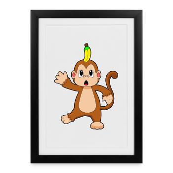 Monkey Banana - Framed poster (27 × 37 cm) - black - Front