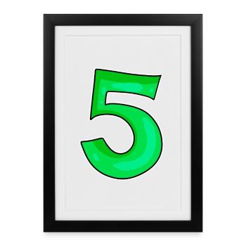 Numéro 5 Numéro Vert - Affiche encadrée (27 × 37 cm) - noir - Devant