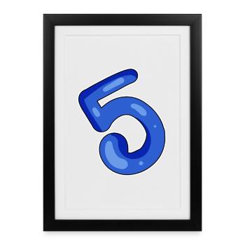 5 Blue - Framed poster (27 × 37 cm) - black - Front