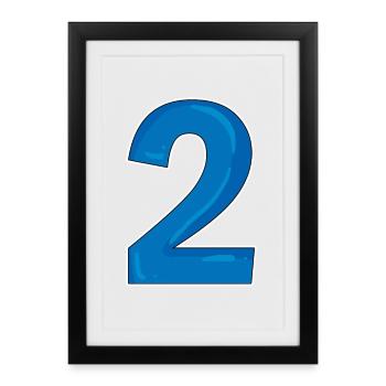 Two - 2 - Number Number - Framed poster (27 × 37 cm) - black - Front