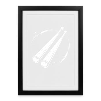 Croquis de baguettes - Affiche encadrée (27 × 37 cm) - noir - Devant