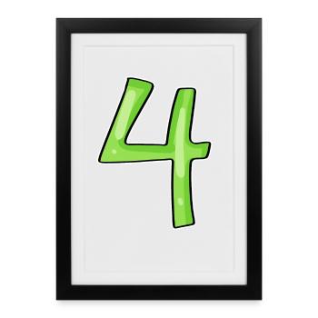 4 - Four Green - Framed poster (27 × 37 cm) - black - Front