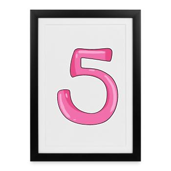 Five Number Number 5 - Framed poster (27 × 37 cm) - black - Front