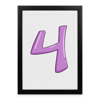 4 - Four Number Number - Framed poster (27 × 37 cm) - black - Front
