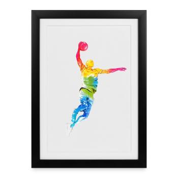 BASKETTEUR COOL BUNT BASKET-BALL - Affiche encadrée (27 × 37 cm) - noir - Devant