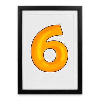 Six Number 6 Number - Framed poster (27 × 37 cm) - black - Front