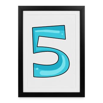 Number 5 Number - Framed poster (27 × 37 cm) - black - Front