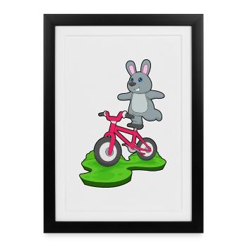 Vélo de lapin - Affiche encadrée (27 × 37 cm) - noir - Devant