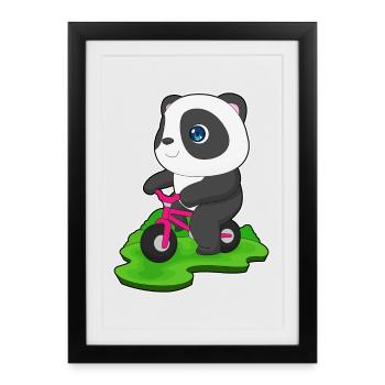 Vélo Panda - Affiche encadrée (27 × 37 cm) - noir - Devant