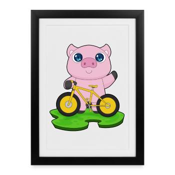 Vélo de cochon - Affiche encadrée (27 × 37 cm) - noir - Devant