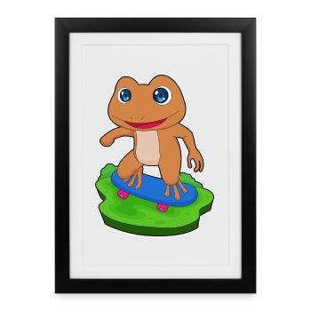 Frog Skater Skateboard Sport - Framed poster (27 × 37 cm) - black - Front