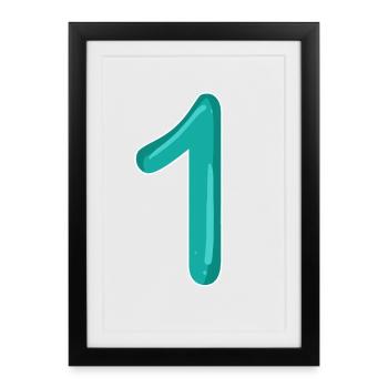 Numéro 1 - Affiche encadrée (27 × 37 cm) - noir - Devant