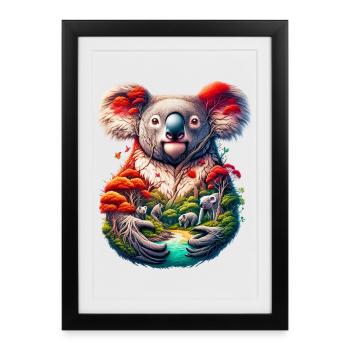 Koala - Affiche encadrée (27 × 37 cm) - noir - Devant