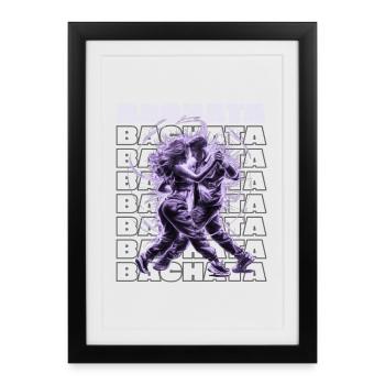 Bachata latine sensuelle Bachateros - Affiche encadrée (27 × 37 cm) - noir - Devant
