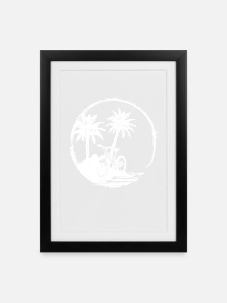 Radfahrer Grafik - Gerahmtes Poster (27 × 37 cm) - Schwarz